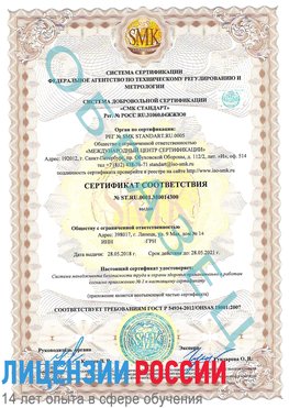 Образец сертификата соответствия Ессентуки Сертификат OHSAS 18001