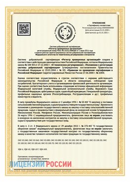 Приложение к сертификату для ИП Ессентуки Сертификат СТО 03.080.02033720.1-2020